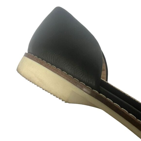 DR SCHOLLS Black Faux Croc Cut Out D'Orsay Flats Shoes 7 Slip On Comfort - Picture 10 of 12